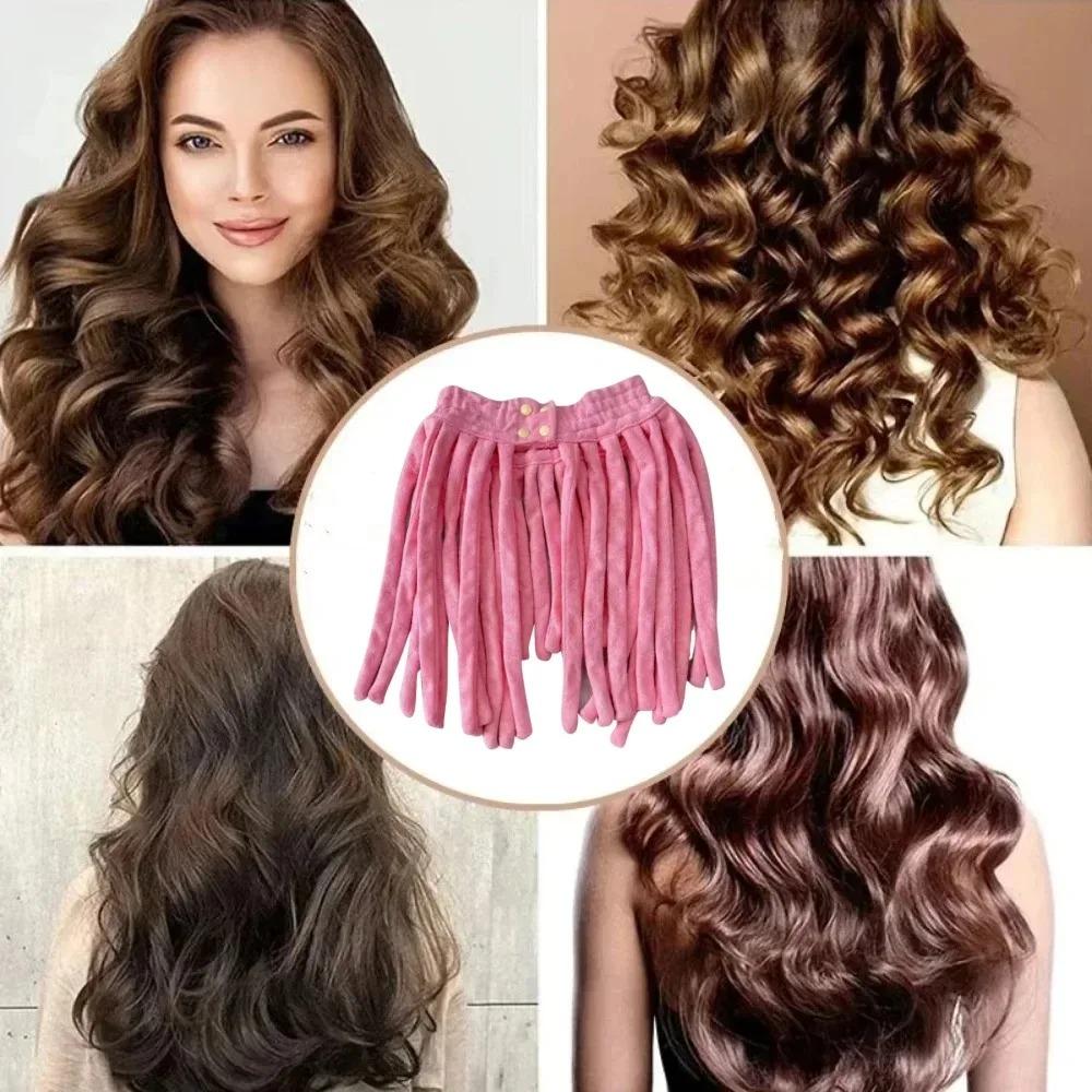 Lockenwickler ohne Hitze, Lockenwickler ohne Hitze, 2-in-1-Mikrofaserhandtuch, Haartrockenhaube, weicher Lockenstab, Styling-Tools für Locken zum Einschlafen