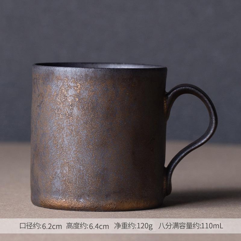 

Ceramic Coffee Cup Japanese Style Cup and Saucer Set Creative Gilt Retro Mug Tea Cup Small Tray Household Water Cup with Saucer 130ml