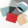 Solid Color Slim Id Bank Card Holder Wallet For Men Women Business Pu Leather Card Protector Case Coin Cards Cover Pouch Bag