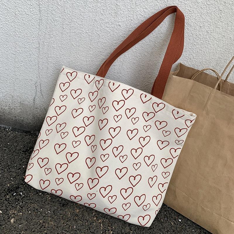 New Canvas Bag Female Single Shoulder Simple Large Capacity Bag Summer