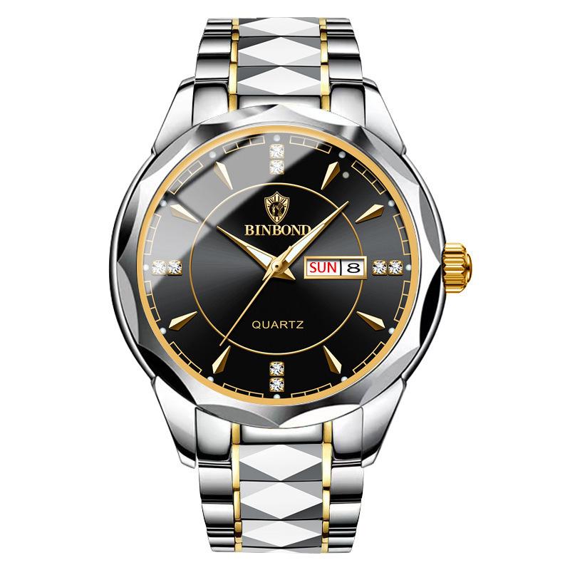 Watch Stainless steel business double calendar waterproof men's watch local tyrant gold watch