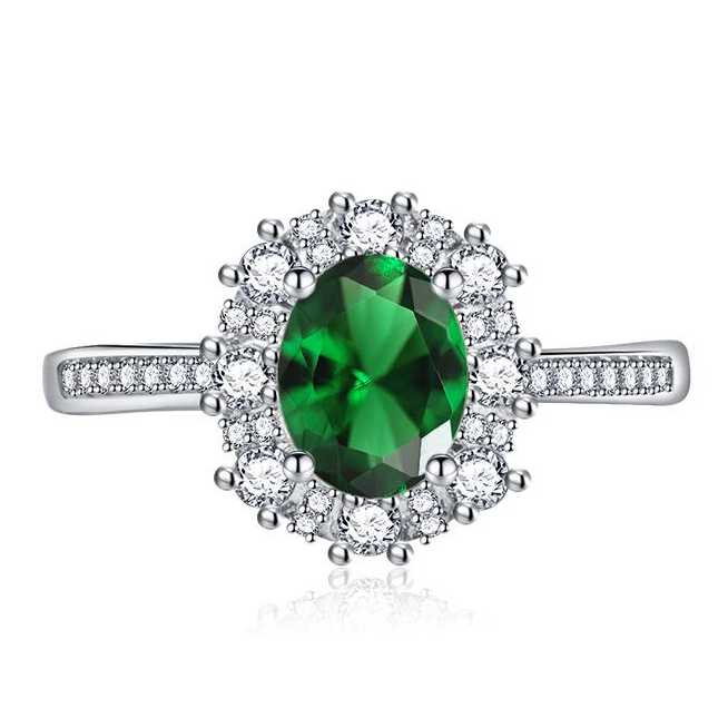 

SACE GEMS классическое кольцо из медного сплава с цирконом женские ювелирные изделия свадебный подарок для вечеринки open зелёный