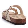 Gacimy Women's Summer Cork Sandals Comfortable Cork Footbed Slippers With Adjustable Buckle  Fashion  Slides