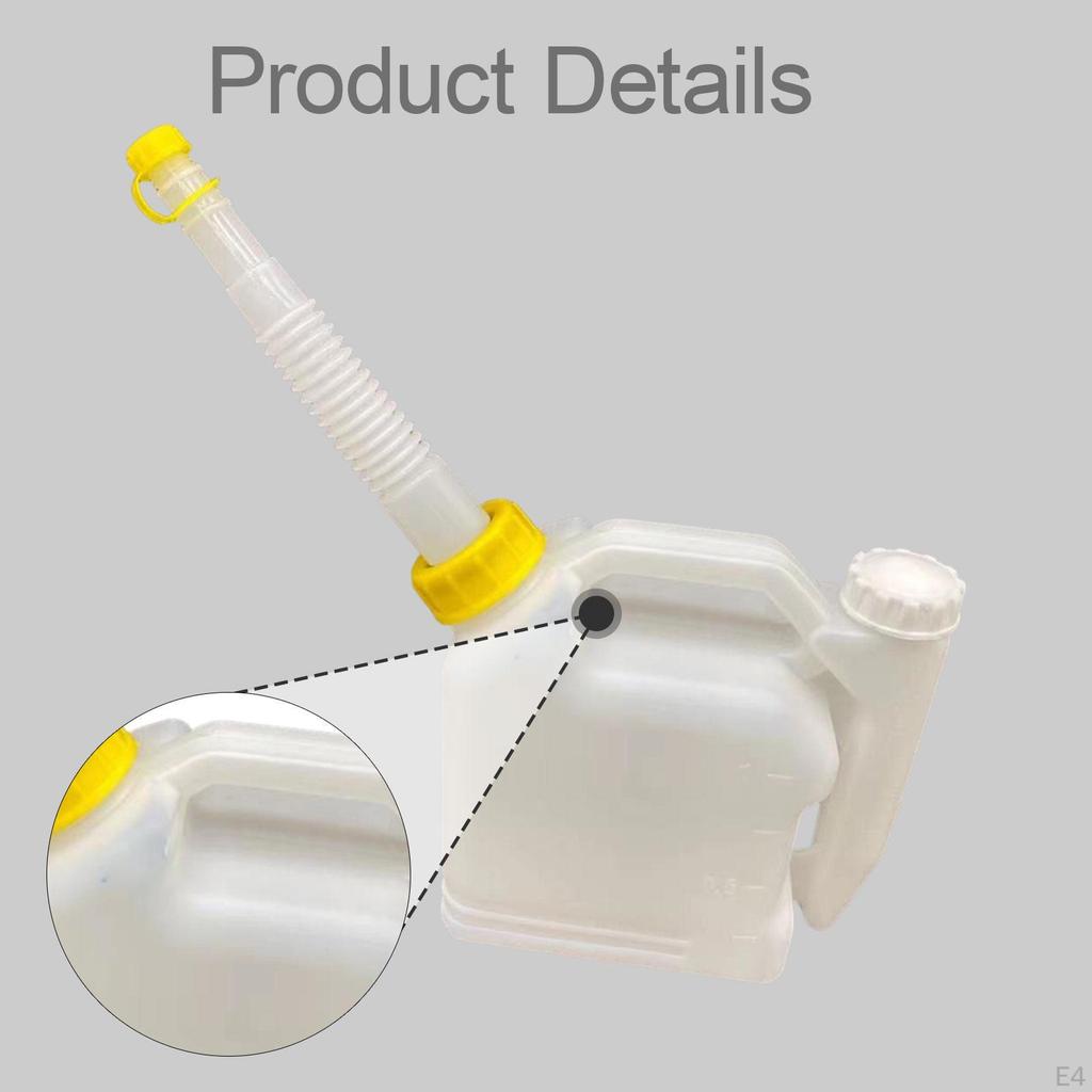 Fuel Mixing Container with Spout, Graduations, And Lid. Chainsaw Bottle. Sturdy Cup.
