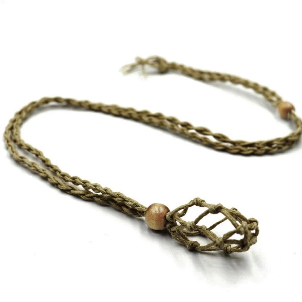 Easy Use DIY Necklace Cord Braided Length Adjustable Crystal Necklace Holder Hand-woven Wax Rope Braided Necklace Cord Bracelet