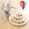 Chats Wood Toy Wood Tree Games for Cat Cat Accessories Double-layer Rotating Track Ball Cat Intellectual Track Tower Funny Plate