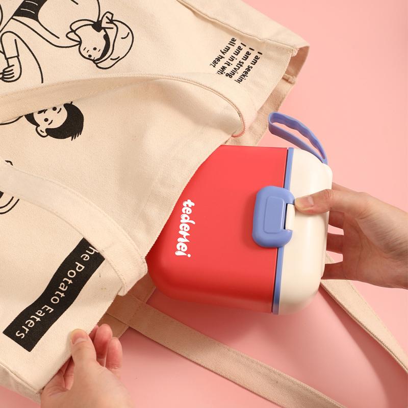 Tragbare Lunchbox für Kinder, Baby-Ergänzungsnahrungsbox, Milchpulverbox mit Löffel, Vorratsbehälter für Lebensmittel
