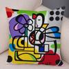 Geometric Cartoon Girl Decorative Pillowcase Living Room Office Ornaments Home Pillowcase