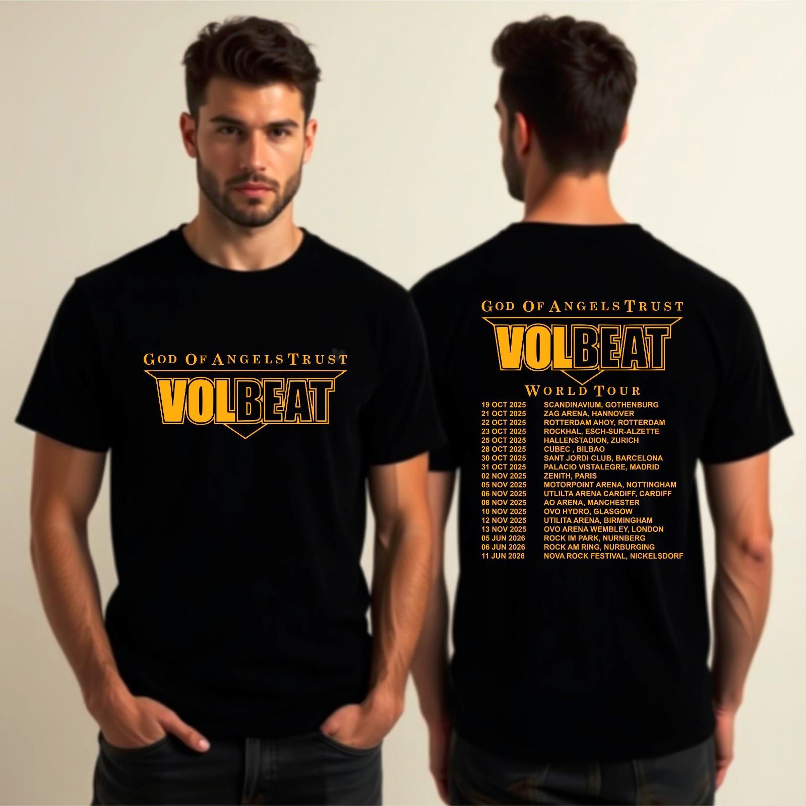 Футболка Volbeat Angel Trust Футболка Унисекс с концертом ретро рок-группы, Подарочная футболка из чистого хлопка и высокого качества 3XL