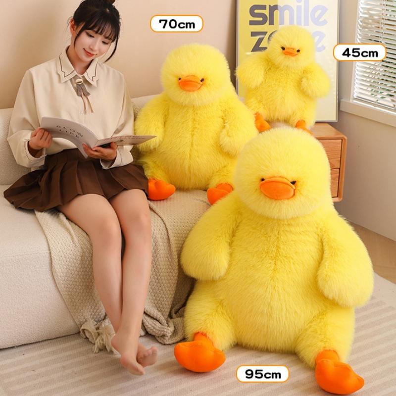40-95cm Cartoon Gaint Fat Long Hair Plush Yellow White Duck Doll Stuffed Adorable Animal Plushie for Boys Girls Birthday Present