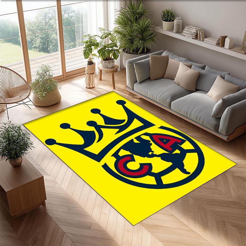 Club América Printed Flannel Area Rug Non Slip Soft Polyester Floor Carpet Indoor Decor Mat for Bedroom Living Room Sofa
