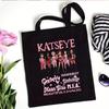 Katseye Kpop Merch Canvas Tote Bag Shoulder Handbag Shopping Bag Large Capacity Eco Friendly Fan Gift White