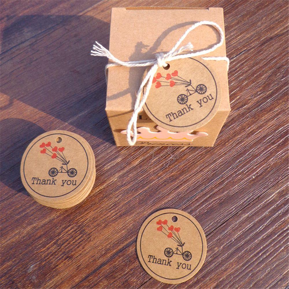 100PCS Wedding Package Kraft paper Price Label Gift Tags Tag Cards Red Heart