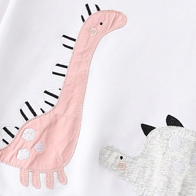 Girls Long Sleeve Sweatshirt Dinosaur Pattern Pullover Crew Neck Casual Top for Toddlers and Kids Soft Comfortable Fabric