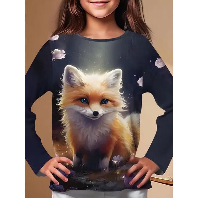 Summer New Casual and Comfortable Animal Print Girls Round Neck Short Sleeve T-shirt