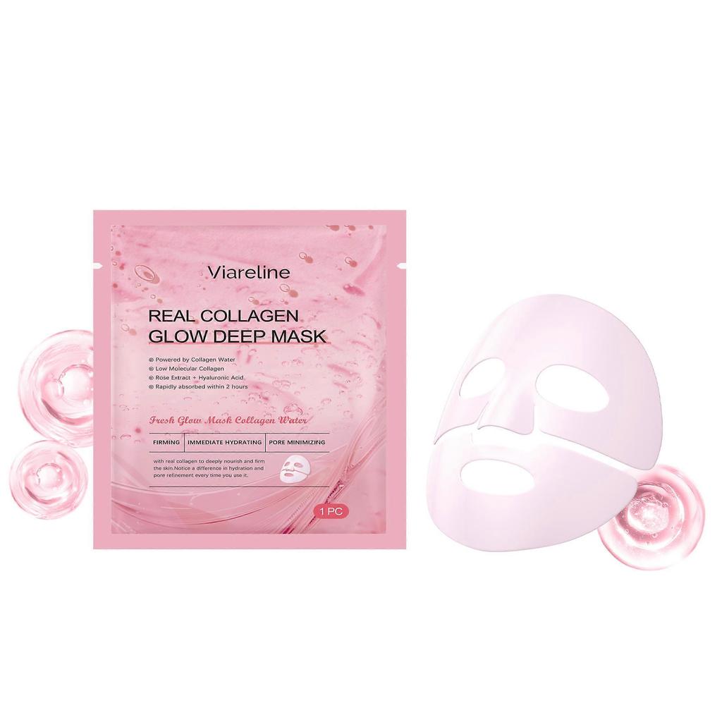 Viareline Collagen Hydrating Facial Mask (Single Pack) Daily Facial Moisturizing And Lifting Gentle Nourishing Care