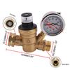 M11-0660R 3/4 "Water Pressure Regulator Valve Brass Lead-Free Adjustable Water Pressure Reducer with Gauge for RV Camper, and Inlet Screened Filter