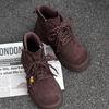 2025 autumn new leather platform heightening Martin boots British style lace-up big head retro cool tooling shoes