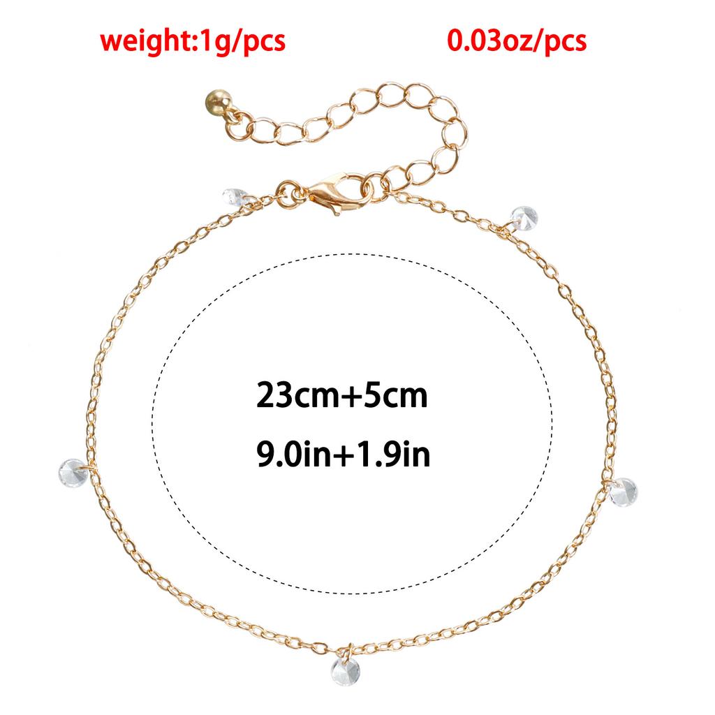 Accessories, Metal Chain Beach Anklets, Bohemian Fashion Rhinestone Feet