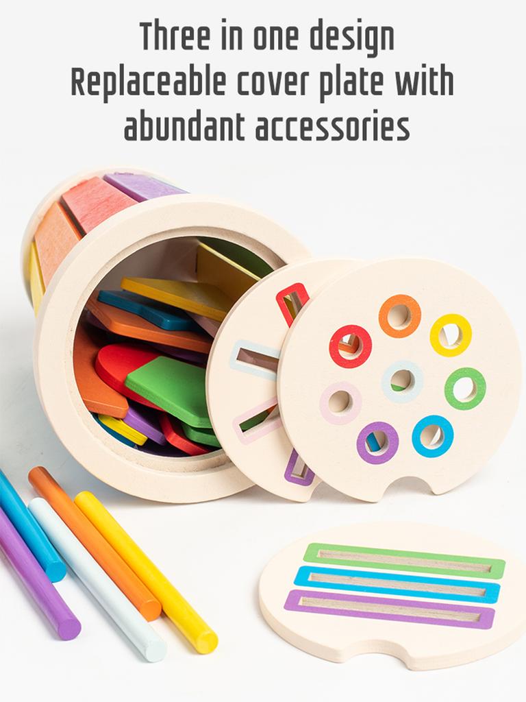 Montessori Color Sorting Matching Toys Wooden Shape Recognition Toy Kids Math Learning Educational Toys Todders Fine Motor Gifts
