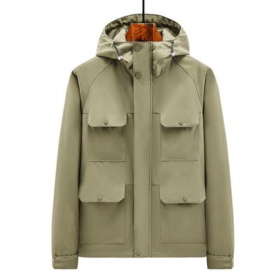 Autumn and Winter Outdoor Leisure Sports Men's American High Street Jacket Men's Hooded Loose Work Jacket