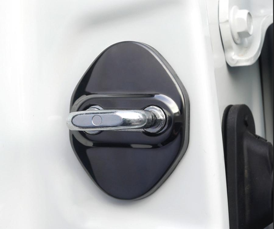 Red Stainless Steel Car Accessories, Door Lock Protection Pads, Suitable For Hyundai