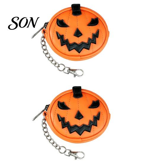 Soft Leather Coin Purse Mini Keychain, Halloween Pumpkin Wallet Bag Charm, Faux Small Pouch Change Card Holder, Gifts for Women Girls Decorative