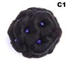 Synthetic Hair Bun Bud Hair Clips With Diamond Colorful Shiny For Women Ponytail Claw Clip Lifelike Hairpiece Styling Tools