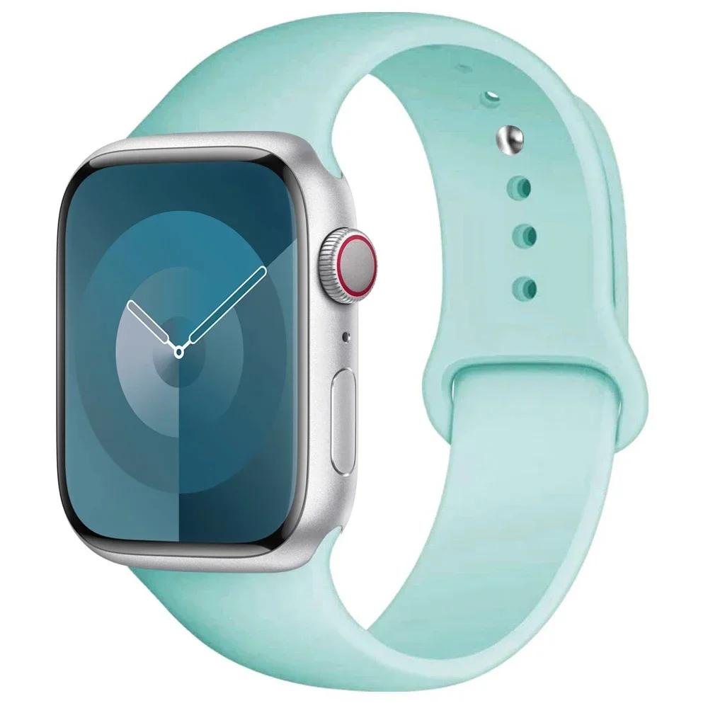 Silicone Strap For Apple Watch band 45mm 44mm 41mm 42mm 40mm 49mm 38mm correa bracelet iWatch series 9 8 5 4 3 8 6 SE 7 Ultra 2