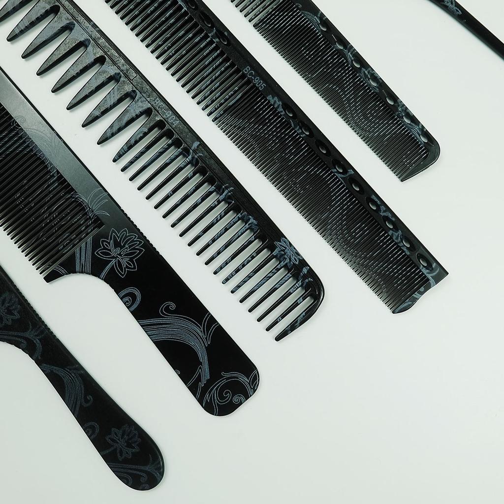 6-Piece High-End Hair Styling Comb Set for Barber and Salon Use