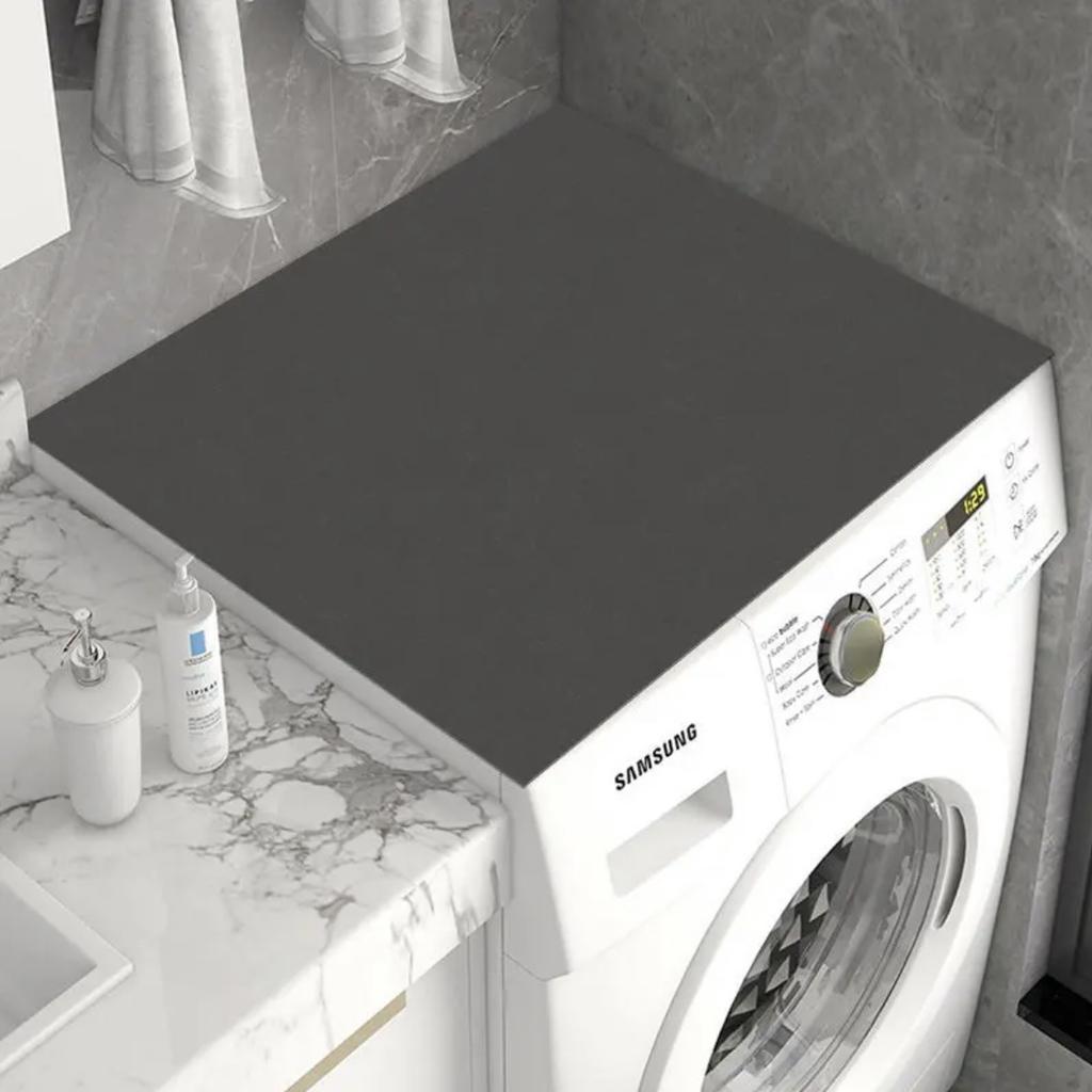 Simple Solid Color Washing Machine Cover Mat Can Be Cut Absorbent Easy To Dry Diatom Mud Mat Household Easy To Clean Non-slip Mat