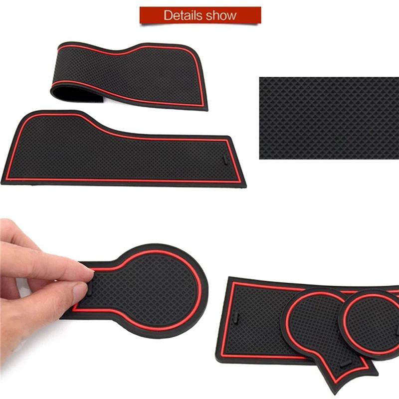 Anti-Slip Rubber Gate Slot Cup Mat For Toyota Prius 30 XW30 ZVW30 2010-2015 Door Groove Mat Accessories Stickers-A02G