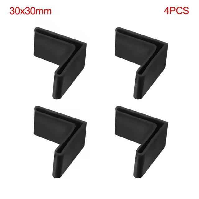 4PCS Slotted Angle Bar Shelf Iron Bed L Type Rubber Base Foot Pad Foot Cover Protective Rubber Sleeve