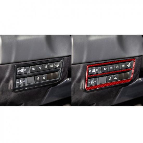 Red Real Headlight Switch Button Carbon Fiber Sticker For Toyota Tundra -24