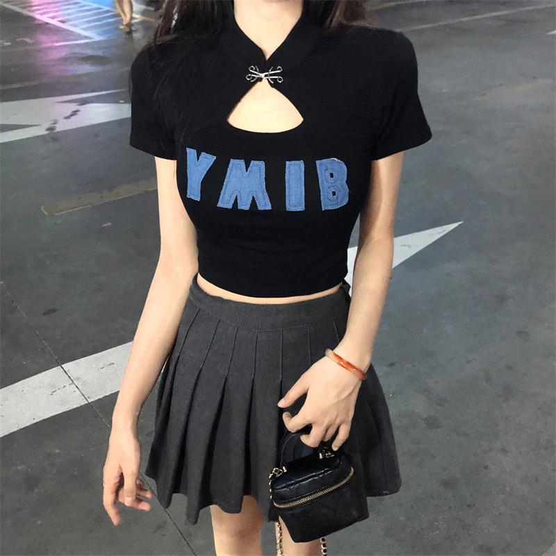 

Spicy Girl Off-Shoulder Short Sleeve T-Shirt - Unique, Sweet & Sexy Summer Design M (Recommended 80-90 Jin) білий