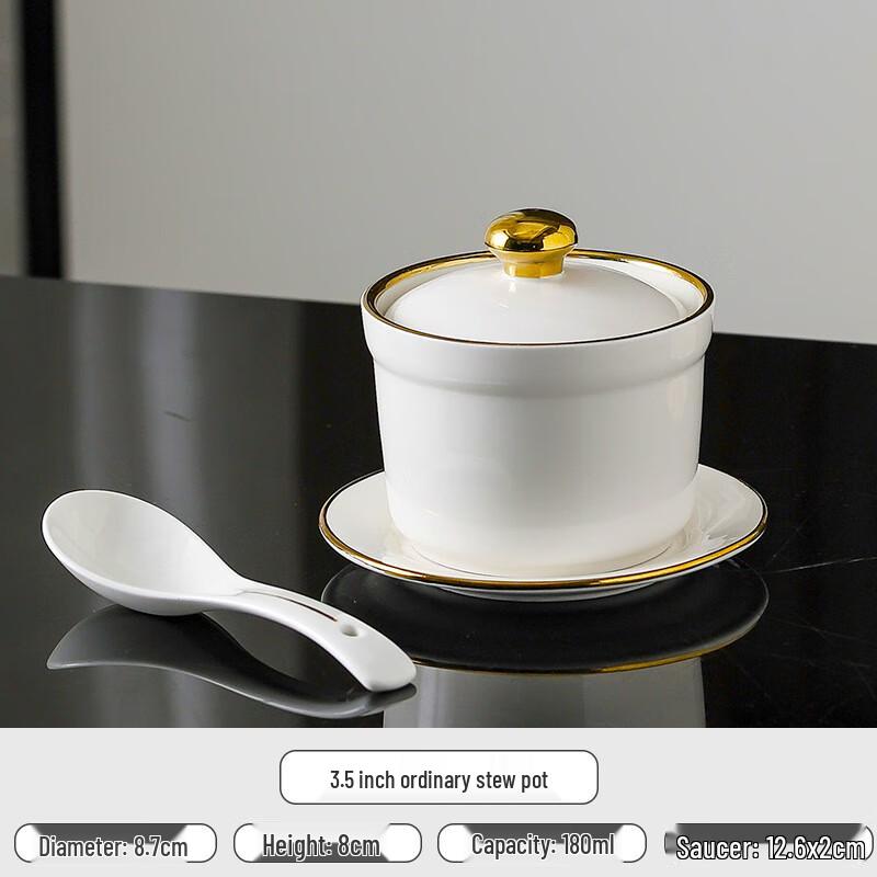 Palace Style Ceramic Stew Bowl with Lid