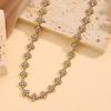 Colorful Diamond Four-Leaf Clover Jewelry Set - Necklace, Bracelet & Earrings for Women