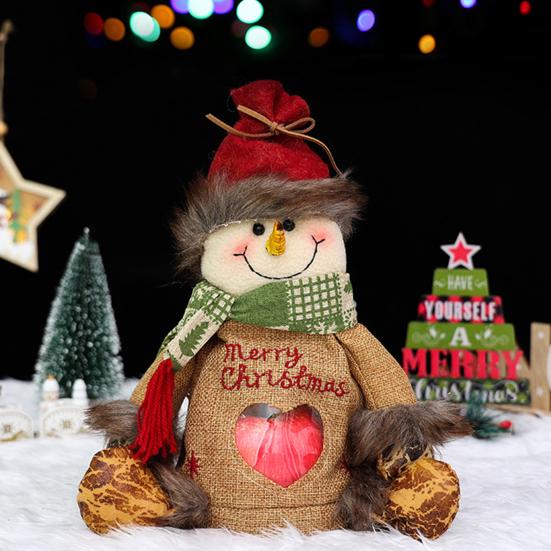 Christmas Gift Bags Zipper Design Reusable Fabric Gift Bags for Gifts Candy Fruits 3D Santa Snowman Deer Shaped Storage Bag for Party And Festival