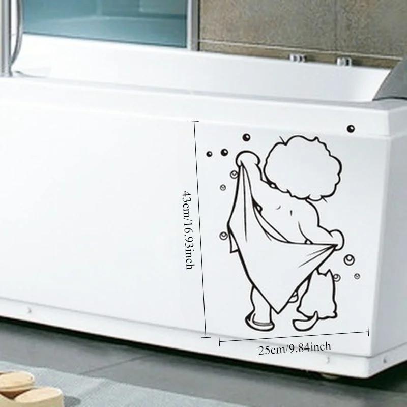 Shower Person Fun Wall Decal Bathroom Wall Decal Window Vinyl Waterproof Removable Fine Carved Home Decor Home for Children