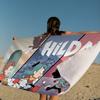H-Hilda Cartoon Microfiber Printed Beach Towel Mountain Climbing Yoga Beach Swimming Running Absorbent Soft Towel