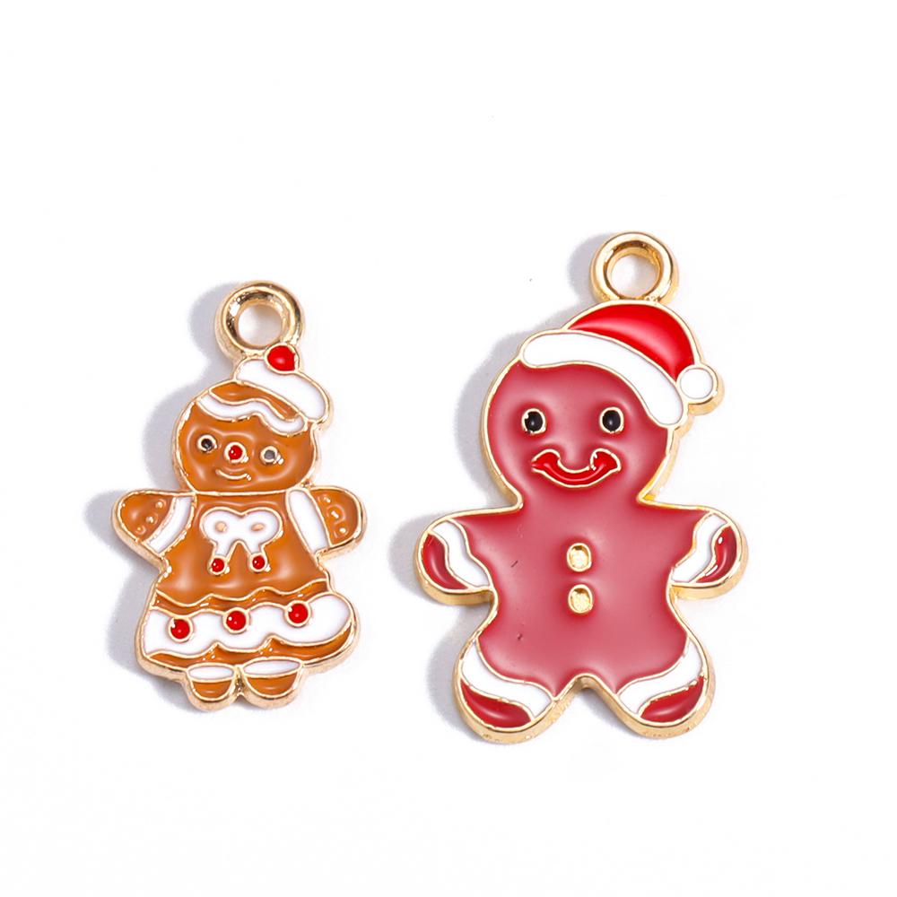 Enamel Christmas Charms Christmas Elk Gift Snowman Santa Claus Pendant for Diy Necklace Earring Jewelry Making Accessories