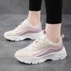 Women Shoes Casual Sport Platform Lady Sneaker Black Thick Sole Leather Big Size 42 Fashion High Quality Flats Walking Platform