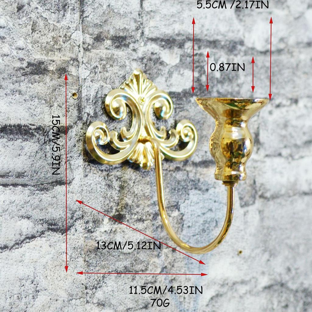 Retro Iron Candle Sconce Holder Wall Mounted Decorative Candlestick Display Artwork for Room Corridor Hallway Decor