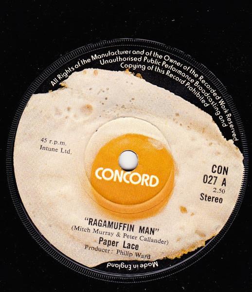 7inch Record PAPER LACE - Ragamuffin Man CON027 Concord UK Rock Used