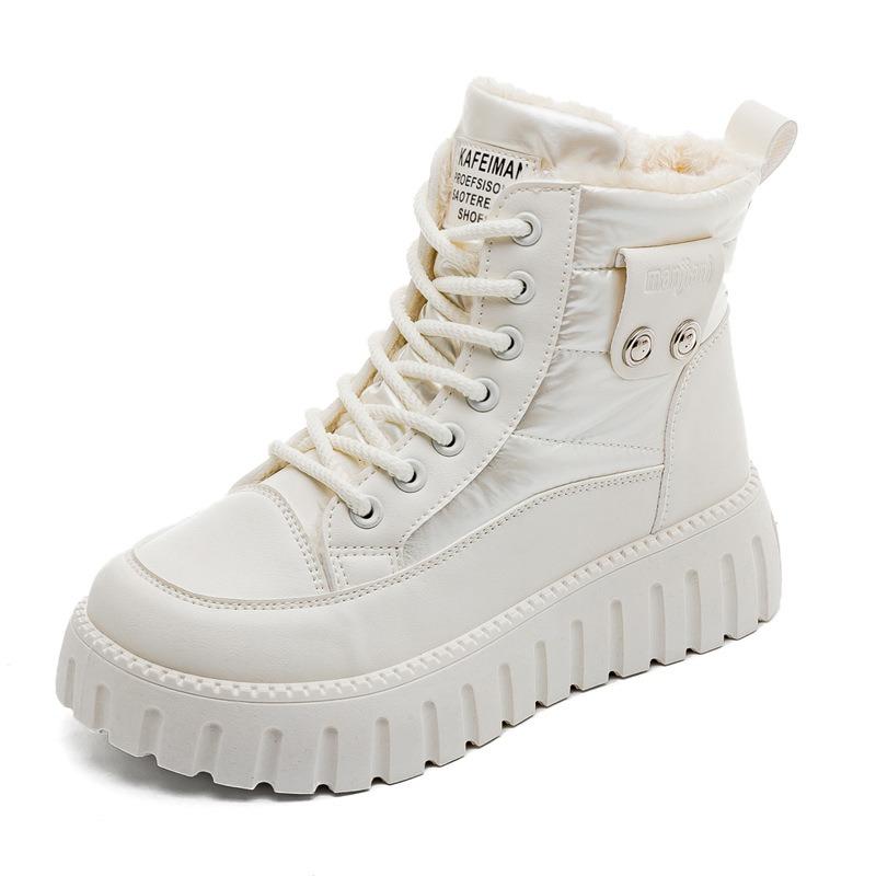 velvet high-top women's shoes winter warm snow boots women's Martin boots new thick-soled winter cotton shoes women's boots