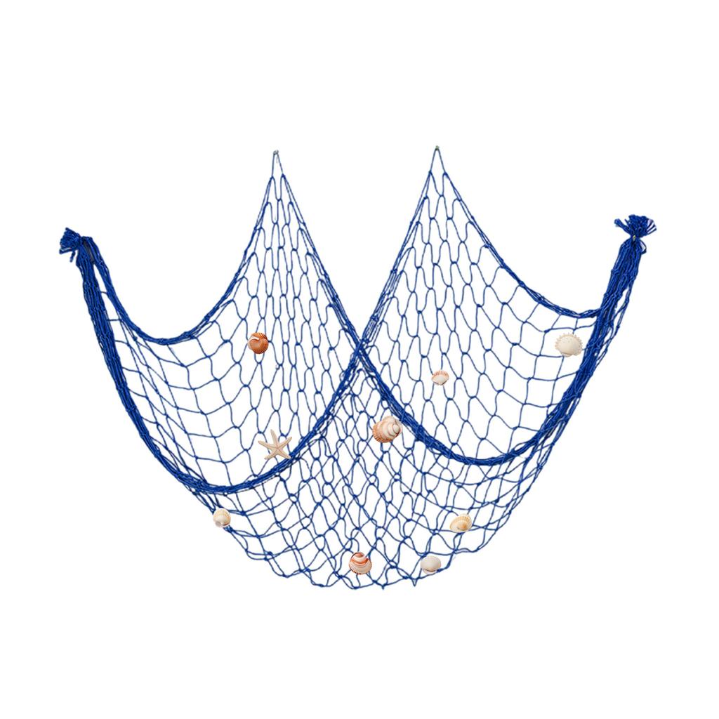 Coastal Charm Cotton Fishing Net Decoration Sea Inspired Wall Art for Living Room and Bedroom 59x79in