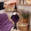 High-quality Halloween Figure Plush Pom Hanging Decoration, Pumpkin/Ghost/Black Cat/Witch Doll Creepy Witch Ornament for Tree, Porch, Window