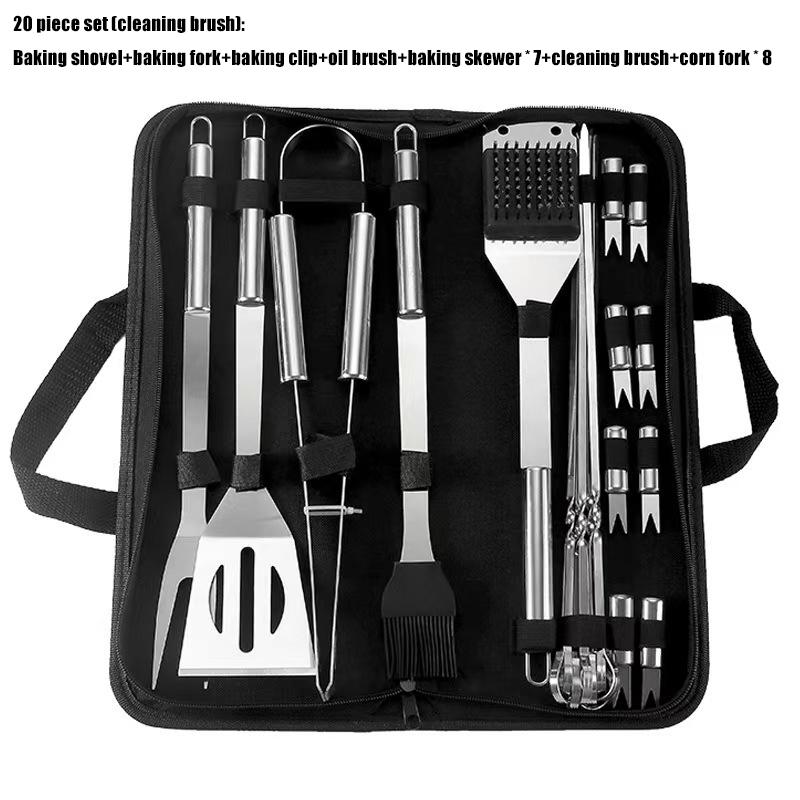 Stainless steel barbecue set barbecue combination tool outdoor barbecue storage portable bag barbecue tool