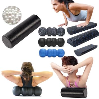 Dutý masážní válec na jógu, sada masážních míčků ve tvaru arašídu, Epp Fitness pěnový válec, nástroje pro protažení hlubokých tkání zad, nohou, kyčlí a uvolnění svalů