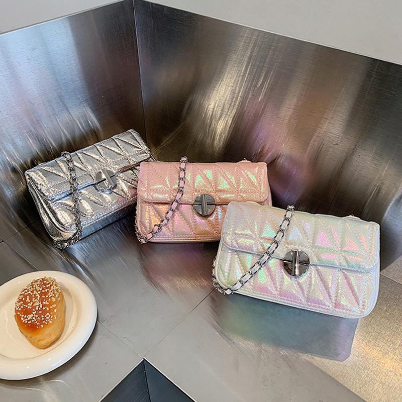 Fashionable and Versatile Shoulder Chain Crossbody Bag, New Trendy PU Colorful Small Square Bag, Shopping Fashionable Women's Bag